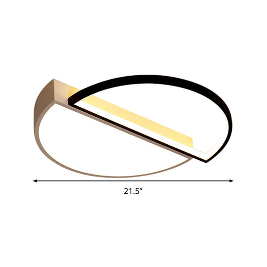 Modern Splicing Flush Mount LED Ceiling Light in Black/White with Dimming Control - 18"/21.5" W