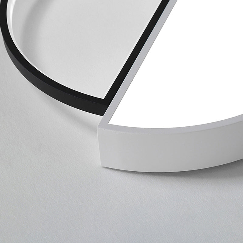 Modern Splicing Flush Mount LED Ceiling Light in Black/White with Dimming Control - 18"/21.5" W