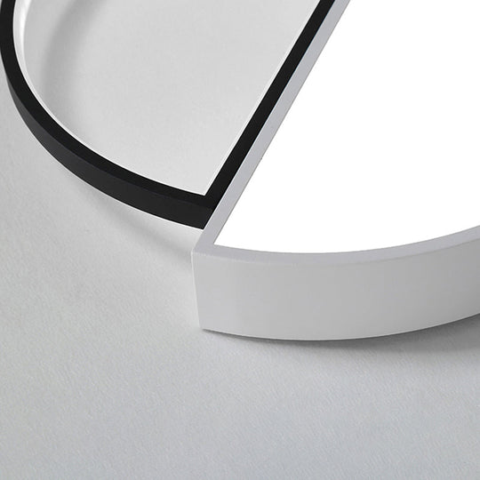 Modern Splicing Flush Mount LED Ceiling Light in Black/White with Dimming Control - 18"/21.5" W