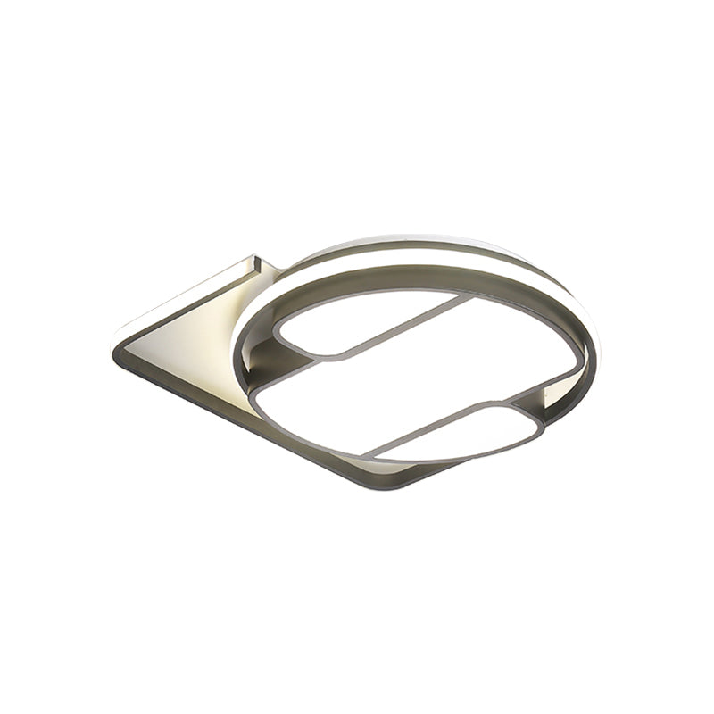 Geometric LED Ceiling Light in Modern Black and White Design - Sizes 16"/19.5" - 3 Color Light Options for Living Room