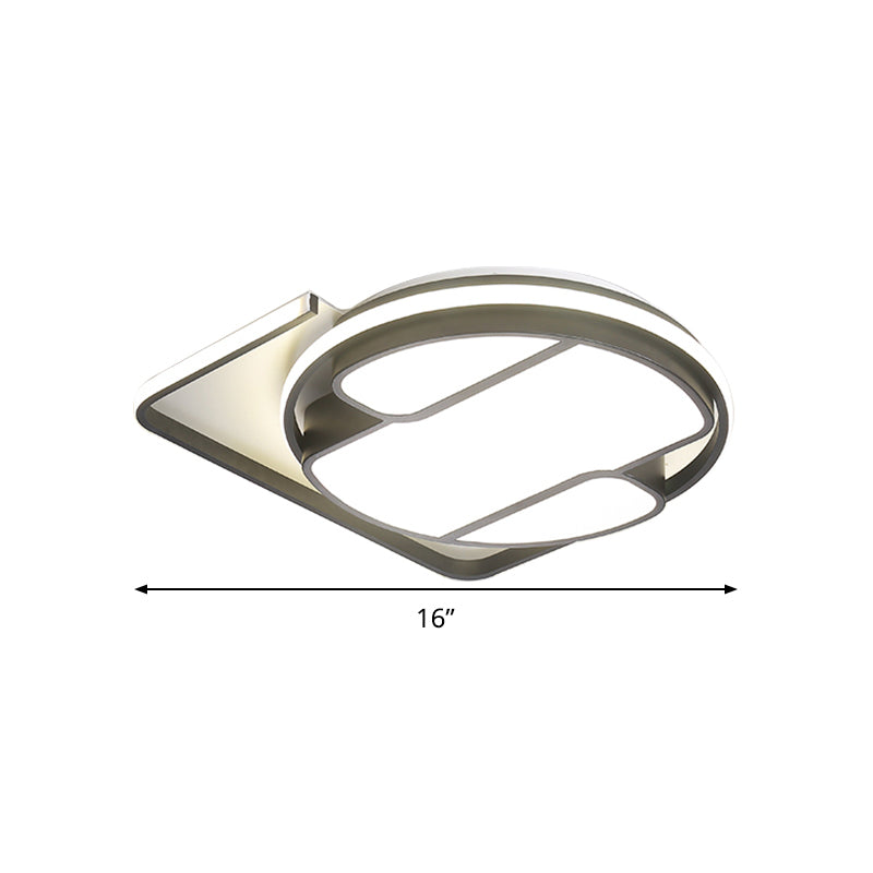 Geometric LED Ceiling Light in Modern Black and White Design - Sizes 16"/19.5" - 3 Color Light Options for Living Room
