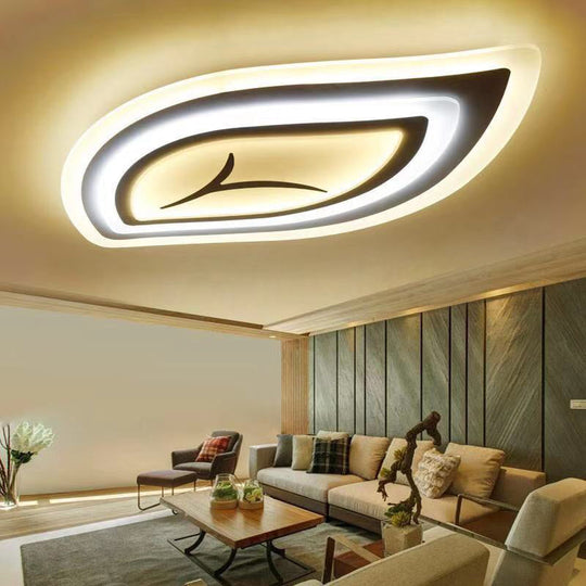 Modern Acrylic Led Ceiling Light With Stepless Dimming In Warm Or White - 21.5/25.5/33.5 Wide