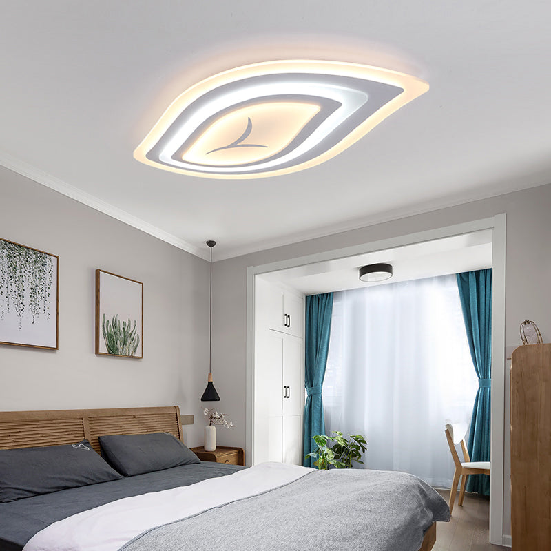 Modern Acrylic LED Ceiling Light with Stepless Dimming in Warm or White Light - 21.5"/25.5"/33.5" Wide