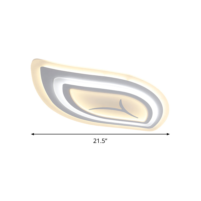 Modern Acrylic LED Ceiling Light with Stepless Dimming in Warm or White Light - 21.5"/25.5"/33.5" Wide