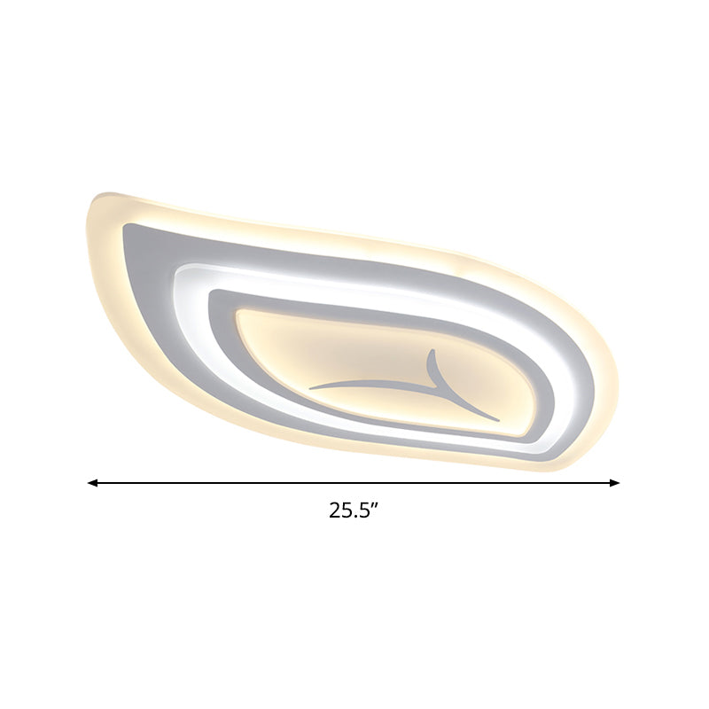 Modern Acrylic LED Ceiling Light with Stepless Dimming in Warm or White Light - 21.5"/25.5"/33.5" Wide