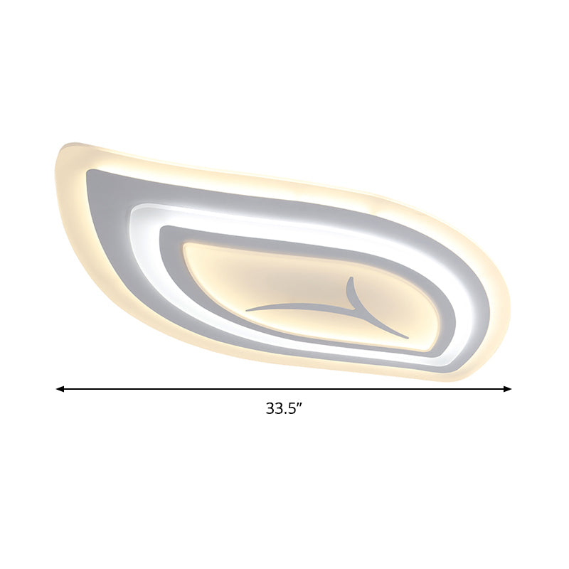 Modern Acrylic Led Ceiling Light With Stepless Dimming In Warm Or White - 21.5/25.5/33.5 Wide