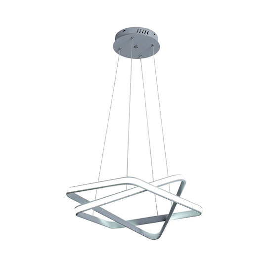 Lustre LED blanc moderne : suspension en acrylique sans couture avec LED chaude/blanche