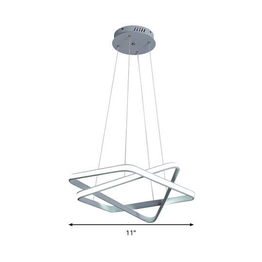 Lustre LED blanc moderne : suspension en acrylique sans couture avec LED chaude/blanche
