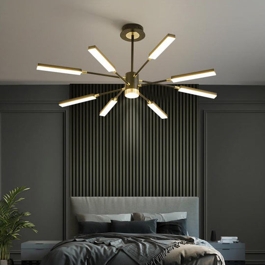 Lustre suspendu moderne en métal Sputnik - Kit d'éclairage suspendu à 6/8 têtes en lumière chaude/blanche