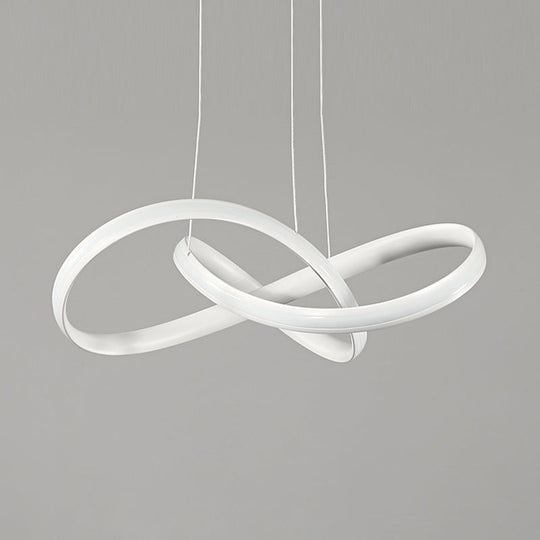 Sleek Acrylic Chandelier Pendant Light With Seamless Curve Design White Led In Warm/White