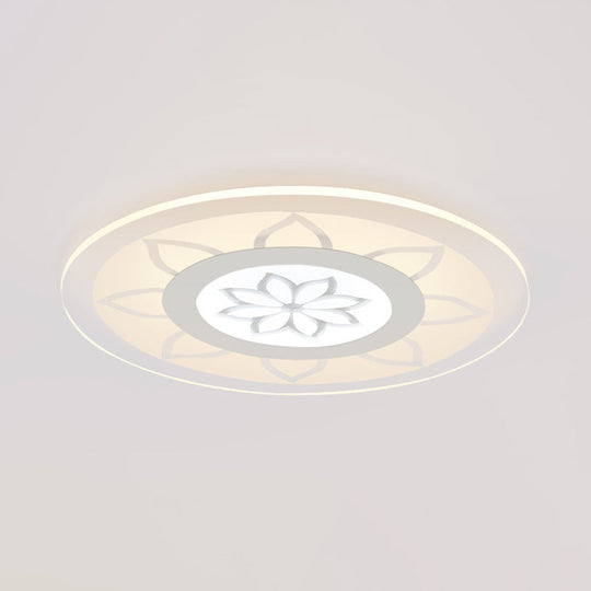 Modern Acrylic Lotus Flush Mount - 16.5"/20.5" Wide Ceiling Lamp in Warm/White/3 Color Light for Living Room