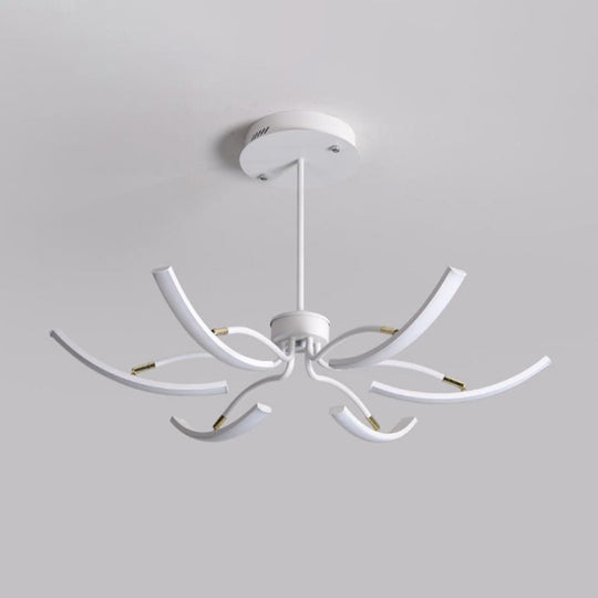Sputnik Chandelier Light Fixture - Acrylic, 6/10 Lights, White Pendant Light in Warm/White