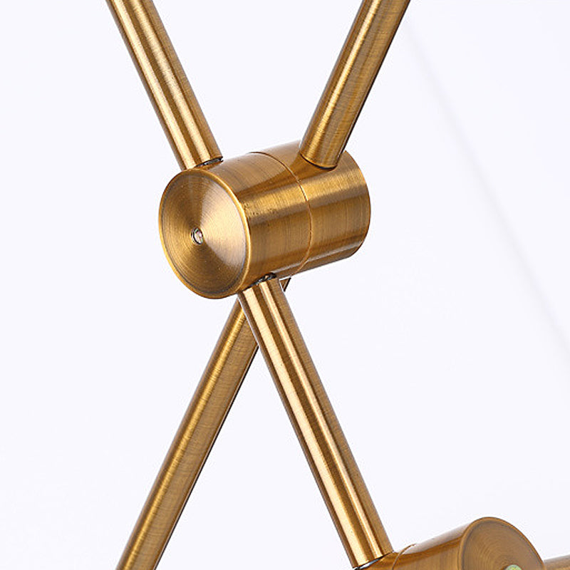 Lustre contemporain réglable en or avec abat-jour en verre transparent - Éclairage suspendu à 4 ampoules