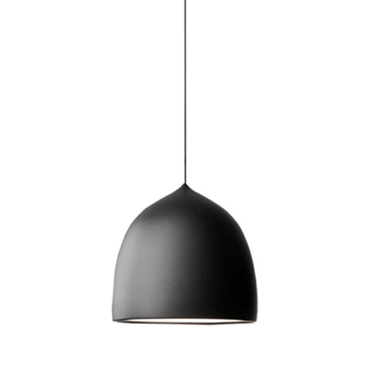 Modern Metal Domed Hanging Light - 1 Suspension Pendant For Dining Room Black/Copper Finish