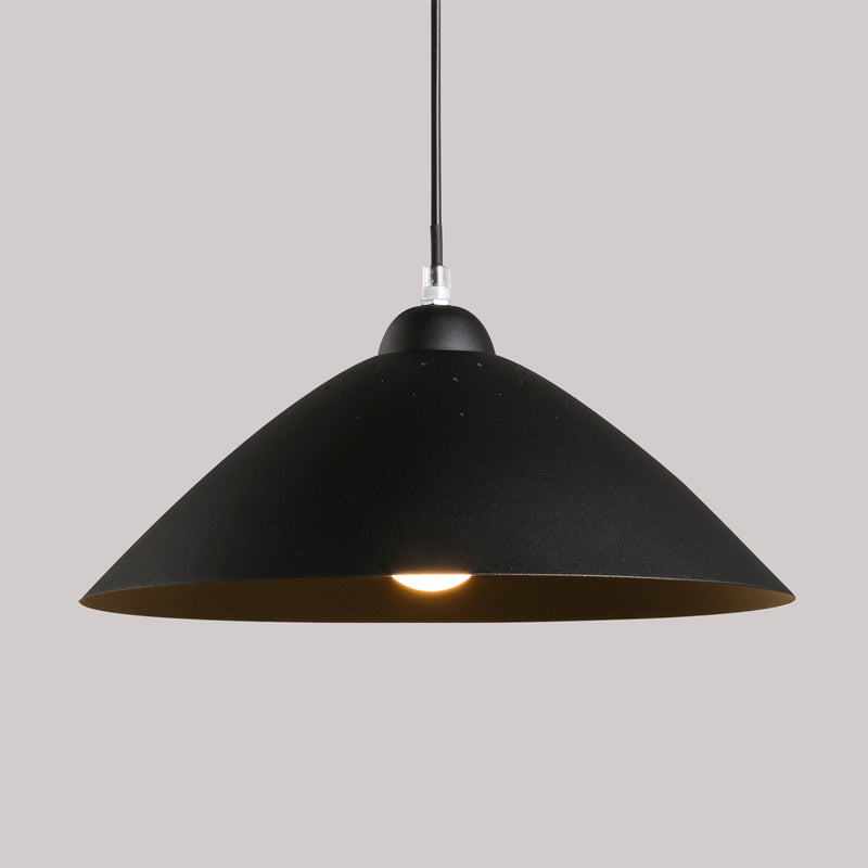 Contemporary Conical Metal Pendant Lamp - 1 Light Black/White - Perfect for Dining Room