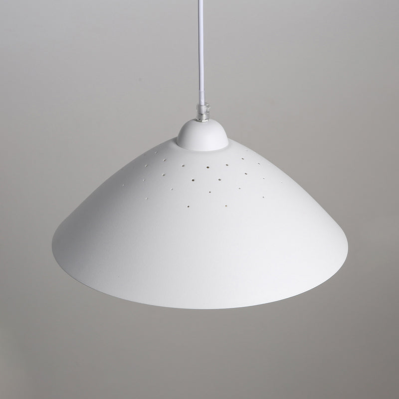Contemporary Conical Metal Pendant Lamp - 1 Light Black/White - Perfect for Dining Room