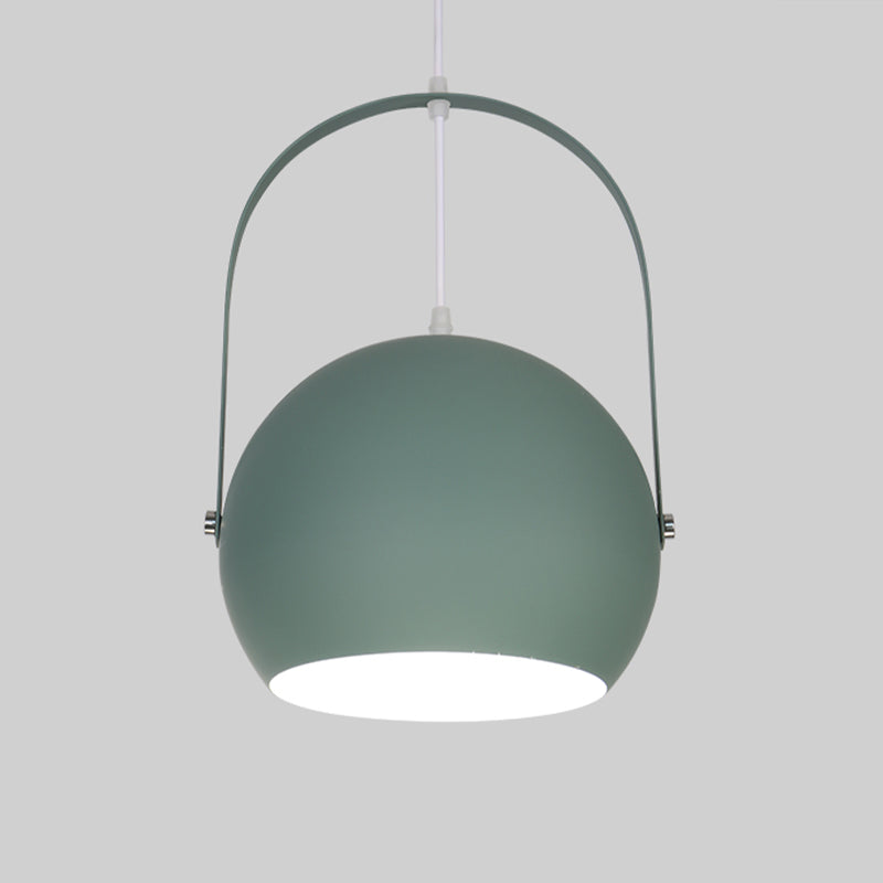 Contemporary Green Bubble Hanging Light - Metal 1-Light Down Lighting For Dining Room