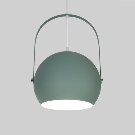 Contemporary Green Bubble Hanging Light - Metal 1-Light Down Lighting For Dining Room