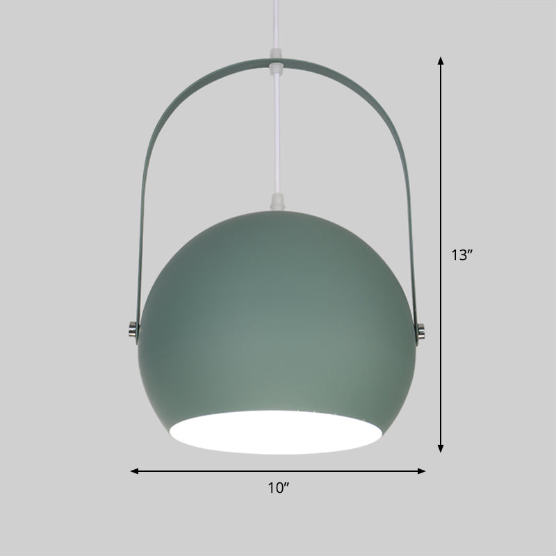Contemporary Green Bubble Pendant – 1-Light Metal Downlight for Dining Room