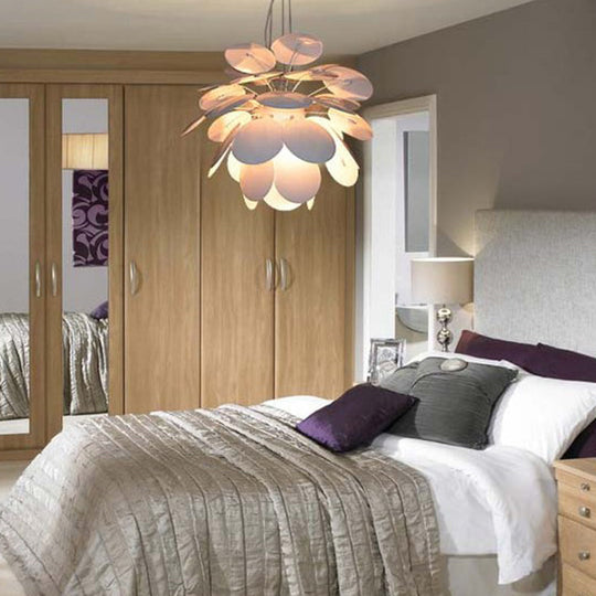 Minimalist Metal Pinecone Hanging Ceiling Light - 19.5/23.5 Wide White Suspension Pendant