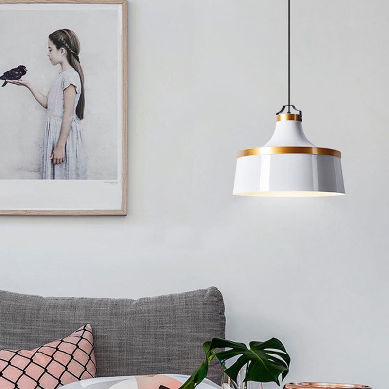 Suspension moderne en métal gris/blanc/bleu - Idéale pour la salle à manger