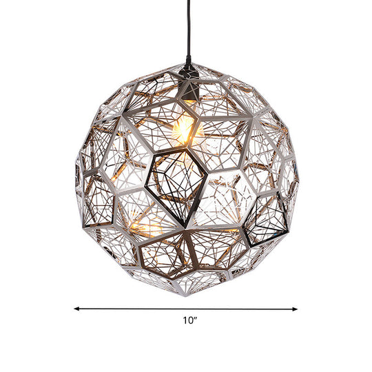 Global Suspension Lighting Pendant Lamp - Bulb Rural Silver/Gold Finish For Restaurants 10/12/16 W