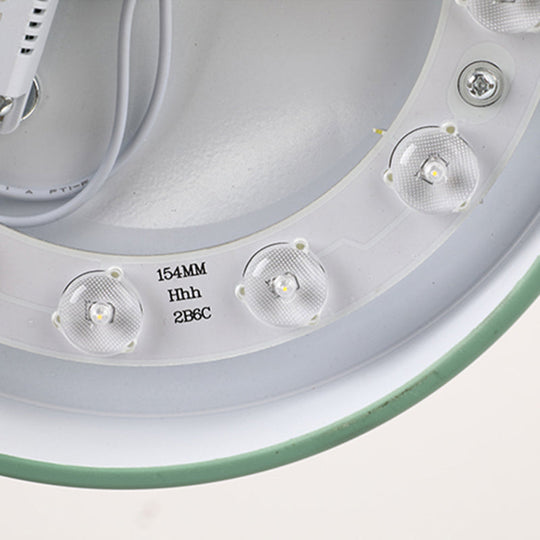 Minimalist Metal Drum Pendant Ceiling Light With 1 Hanging Lamp In Green - Ideal For Dining Room