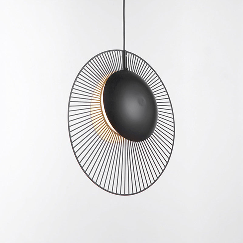 Round Metal Pendant Light in Black - 14"/18" for Dining Room