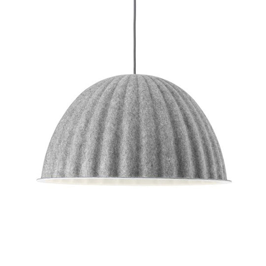 Modern Grey Bowl Metal Pendant Light For Living Room Ceiling - 1 Head Suspension Lamp