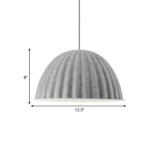 Modern Grey Bowl Metal Pendant Light For Living Room Ceiling - 1 Head Suspension Lamp