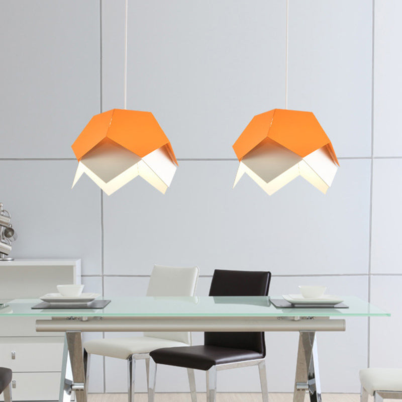 Modern Geometric Metal Ceiling Light with Colorful Hanging Pendant for Dining Room