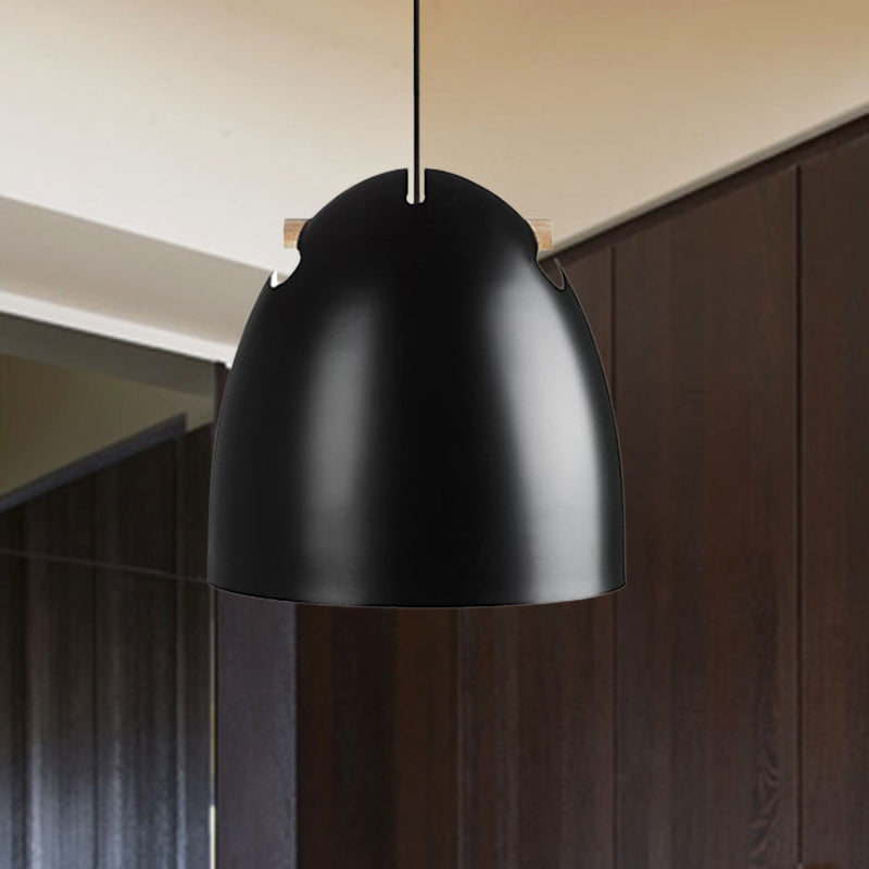 Modern Dome Metal Pendant Lamp - Restaurant Hanging Light Fixtures - Black, 1 Head
