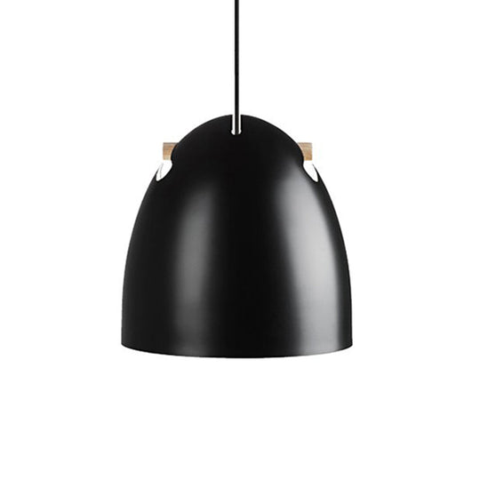 Dome Metal Pendant Lamp - Modern 1 Head Black Hanging Light Fixture For Restaurants