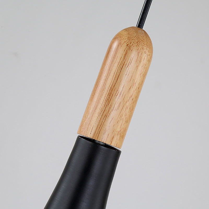 Contemporary Conical Metal Pendant Ceiling Light - 8/12 Wide 1 Black Dining Room