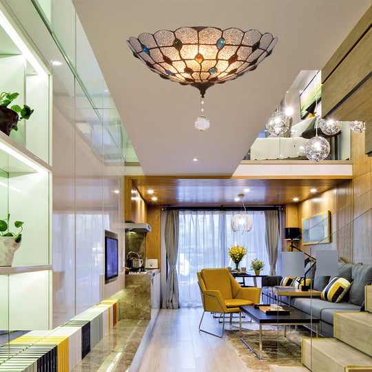 Clear Bubble Glass Flush Mount Tiffany Ceiling Lighting Jeweled 2/3/4 Lights Ideal For Dining Room