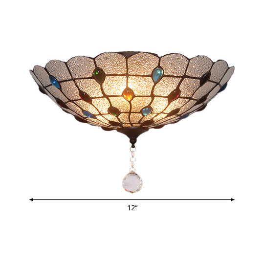 Clear Bubble Glass Flush Mount Tiffany Ceiling Lighting Jeweled 2/3/4 Lights Ideal For Dining Room