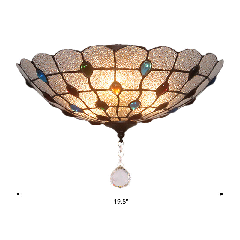 Clear Bubble Glass Flush Mount Tiffany Ceiling Lighting Jeweled 2/3/4 Lights Ideal For Dining Room