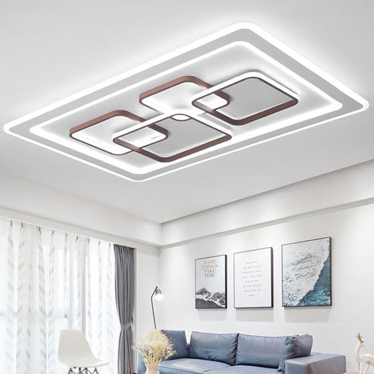 Minimalist Rectangle LED Ceiling Light: Acrylic Flush Mount for Living Room