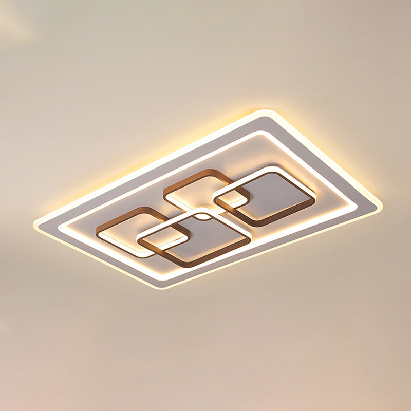 Minimalist Rectangle LED Ceiling Light: Acrylic Flush Mount for Living Room