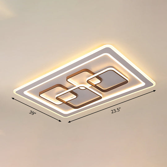 Minimalist Rectangle Led Ceiling Light: Acrylic Flush Mount For Living Room