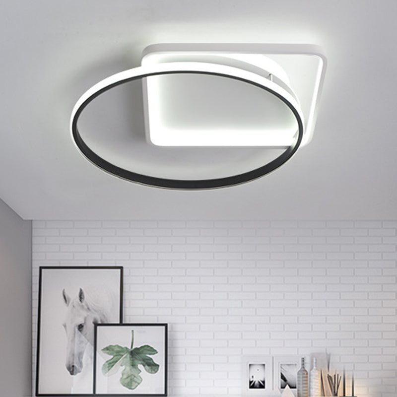 Modernist Acrylic Led Flushmount Ceiling Light In White/Warm 16/19.5 Wide White / 16