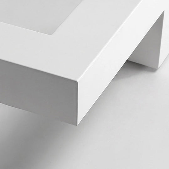 Modern Metal Geometric Ceiling Light | 19.5/25.5 Wide Black/White Led Flush Mount Warm/White