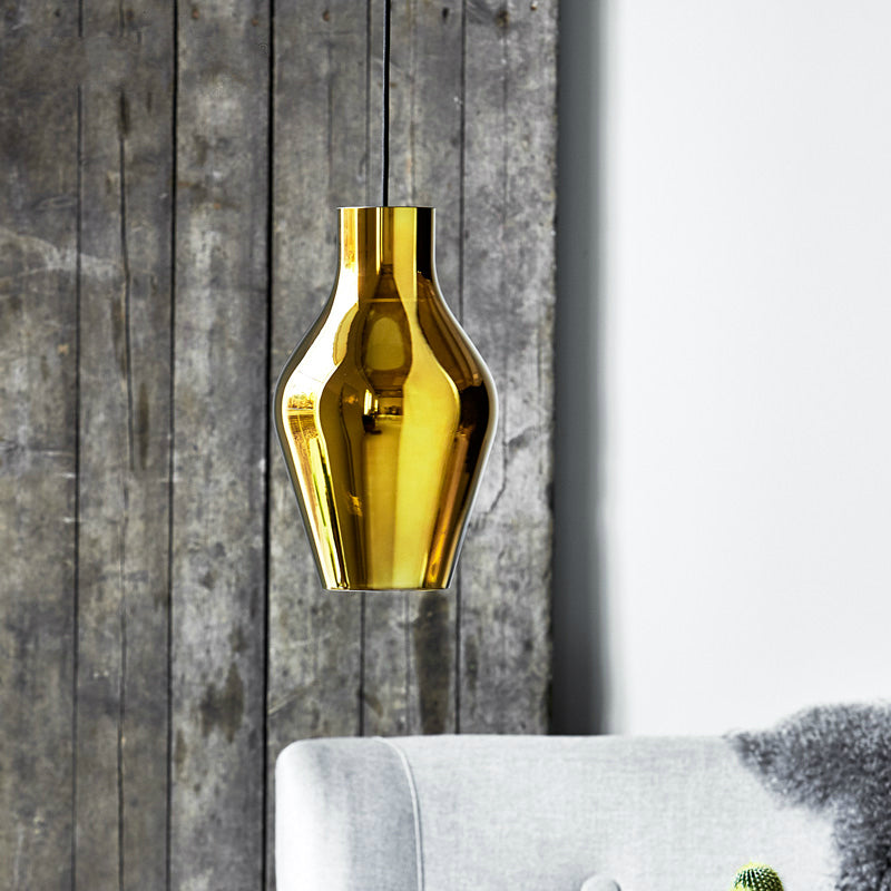 Contemporary Gold Glass Urn Pendant Light Fixture - 1 Head 6.5/8.5 Wide / 6.5