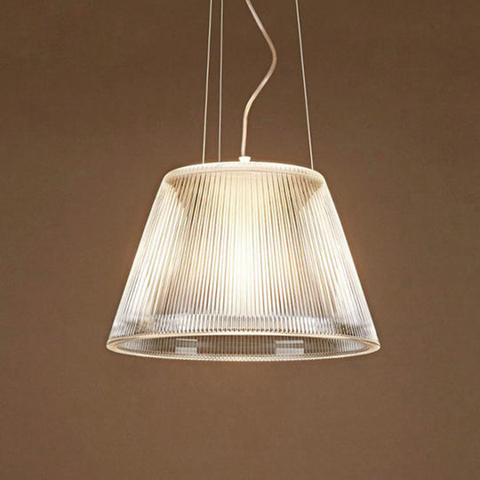 Modern Clear Glass Pendant Light for Living Room - Single Bulb Suspended Fixture