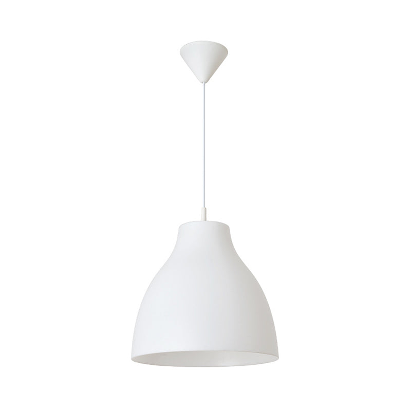 Dome Hanging Lamp - Modernist Acrylic - 9"/10"/13" Wide - White - 1 Bulb Suspended Lighting Fixture
