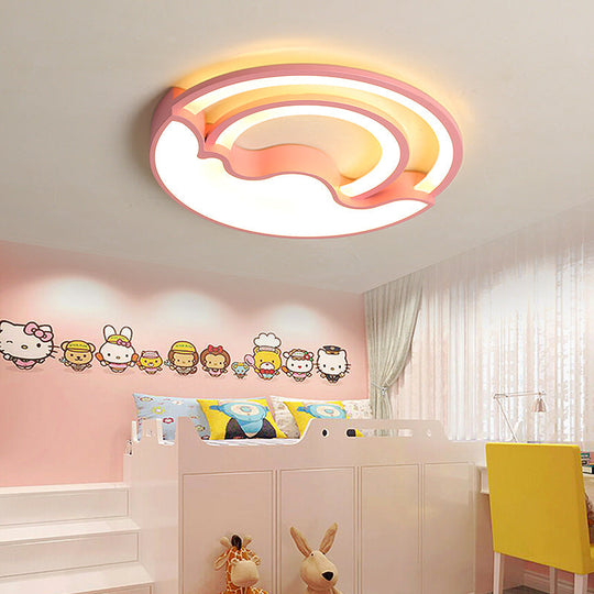 Macaron LED Ceiling Lamp - Modern Flush Mount Light for Child's Bedroom