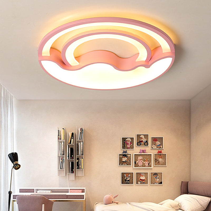 Macaron LED Ceiling Lamp - Modern Flush Mount Light for Child's Bedroom