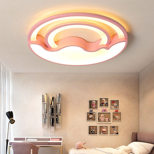 Macaron LED Ceiling Lamp - Modern Flush Mount Light for Child's Bedroom