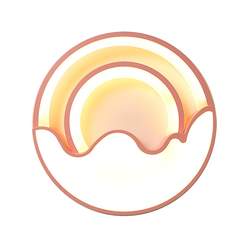 Macaron Led Ceiling Lamp - Modern Flush Mount Light For Childs Bedroom