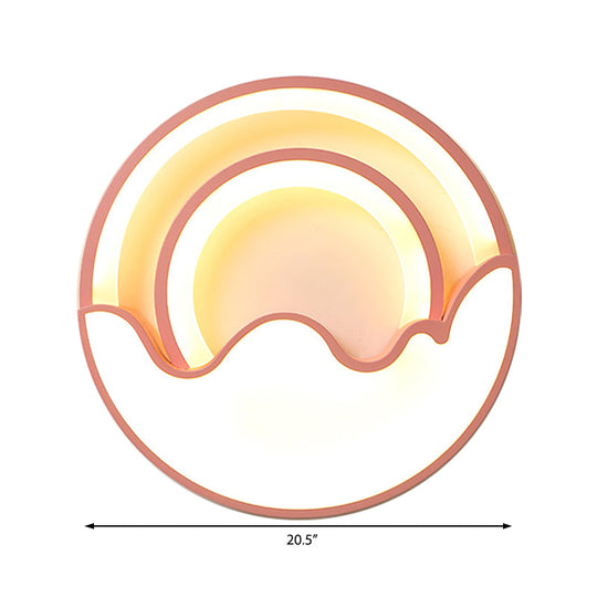 Macaron LED Ceiling Lamp - Modern Flush Mount Light for Child's Bedroom